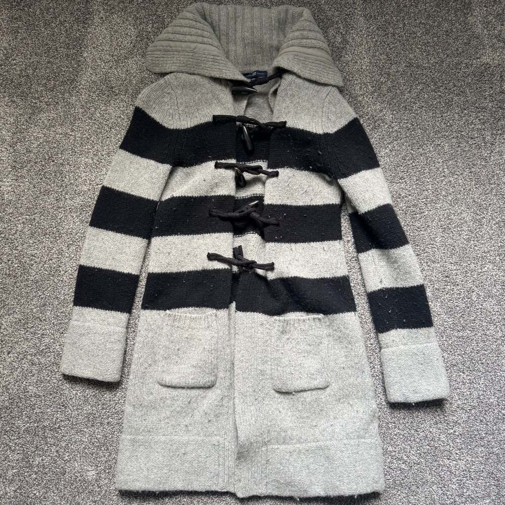 Gap Striped Toggle Hooded Cardigan Sweater Size XS